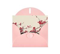 AEKGOHP Carte de vœux rose avec imprimé floral japonais pour fête d'anniversaire ou d'invitation