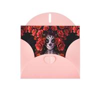 AEKGOHP Carte de vœux rose Day of the Dead Sugar Roses Skull Prints pour fête d'anniversaire festive invitation