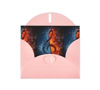 AEKGOHP Carte de vœux rose Ice and Fire Music Key Prints for Festive Birthday Party Invitation
