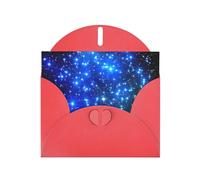 AEKGOHP Carte de vœux rouge avec étoiles brillantes bleues pour invitation à une fête d'anniversaire festive
