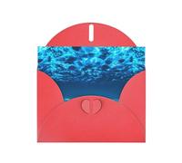 AEKGOHP Carte de vœux rouge avec vue sous-marine sur l'océan pour invitation à une fête d'anniversaire festive