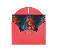 AEKGOHP Carte de vœux rouge Ice and Fire Music Key Prints for Festive Birthday Party Invitation