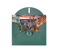 AEKGOHP Carte de vœux vert foncé avec impression San Francisco pour fête d'anniversaire festive