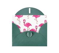 AEKGOHP Carte de vœux vert foncé avec imprimé flamant rose pour fête d'anniversaire festive