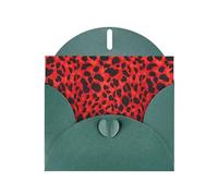 AEKGOHP Carte de vœux vert foncé avec imprimé léopard rouge pour fête d'anniversaire festive