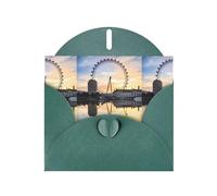 AEKGOHP Carte de vœux vert foncé avec motif yeux de Londres pour fête d'anniversaire festive