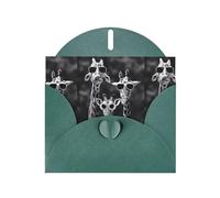 AEKGOHP Carte de vœux vert foncé avec trois imprimés girafes pour fête d'anniversaire festive