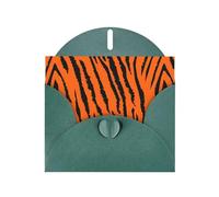AEKGOHP Carte de vœux vert foncé imprimé léopard tigre orange pour fête d'anniversaire festive invitation