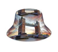 AEKGOHP Chapeau cloche historique Old Tower Bridge London imprimé réfléchissant léger, respirant, pliable pour homme et femme, noir