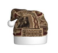 AEKGOHP Chapeau de Noël en peluche pour adulte avec motif élan et cerf doux au toucher pour les fêtes de vacances et les danses, convient aux hommes et aux femmes