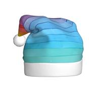 AEKGOHP Chapeau de Noël en peluche pour adulte avec motif rayé coloré arc-en-ciel avec toucher doux pour les fêtes de vacances et les danses, adapté pour les hommes et les femmes