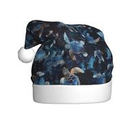 AEKGOHP Chapeau de Noël en peluche pour adulte avec motif tortue de mer doux au toucher pour les fêtes de vacances et les danses, adapté pour les hommes et les femmes
