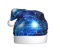 AEKGOHP Chapeau de Noël en peluche pour adulte - Intelligence artificielle - Motif cerveau doux au toucher - Pour les fêtes de vacances et les danses - Convient pour les hommes et les femmes