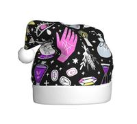 AEKGOHP Chapeau de Noël en peluche pour adulte - Motif de sorcière magique - Bohème - Doux au toucher - Pour les fêtes de vacances et les danses - Convient pour les hommes et les femmes