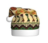 AEKGOHP Chapeau de Noël en peluche pour adulte, style bohème, motif africain traditionnel, doux au toucher, pour les fêtes de vacances et les danses, convient aux hommes et aux femmes