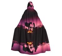 AEKGOHP Cowboy West Imprimé Halloween Adulte Cape à Capuche Hommes et Femmes Vêtements Mantele Jeu de Rôle