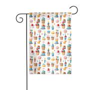 AEKGOHP Divers petits gâteaux imprimés sur mât de drapeau extérieur décoration de cour double face 30,5 x 45,7 cm