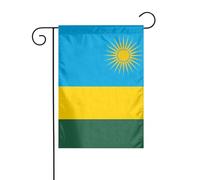AEKGOHP Drapeau du Rwanda imprimé sur mât de drapeau de jardin, décoration de cour extérieure double face, 30,5 x 45,7 cm
