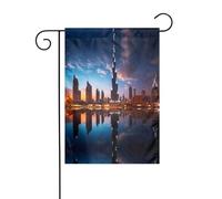 AEKGOHP Dubai Sidewinder Tower Prints mât de drapeau de jardin extérieur décoration de cour double face 30,5 x 45,7 cm