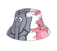 AEKGOHP Elephant and Piggie Chapeau cloche réfléchissant léger respirant pliable pour homme et femme Noir