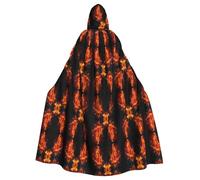 AEKGOHP Fire Nude Woman Flamme Imprimé Halloween Adulte Cape à Capuche Hommes et Femmes Vêtements Mantele Jeu de Rôle
