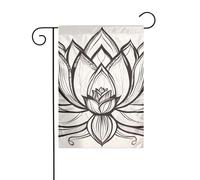 AEKGOHP Fleur de lotus avec impression Namaste - Mât de drapeau extérieur - Double face - 30,5 x 45,7 cm