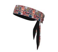 AEKGOHP Foulard de sport imprimé avec symboles de l'Angleterre, absorbant la transpiration et respirant, bandeau de mouvement, foulard double face
