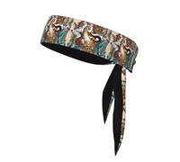 AEKGOHP Foulard de sport imprimé dragon et tigre, absorbant la transpiration et respirant, bandeau de mouvement, foulard double face