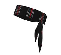 AEKGOHP Foulard de sport imprimé drapeau rouge hache pompier, absorbant la transpiration et respirant, bandeau de mouvement, foulard double face