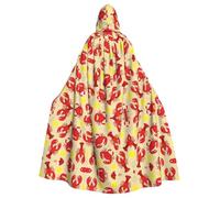 AEKGOHP Homard et crabe Imprimé Halloween Adulte Cape à Capuche Hommes et Femmes Vêtements Mantele Jeu de rôle