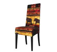 AEKGOHP Housses de chaise de salle à manger amovibles à imprimé patchwork d'éléphant africain, douces, confortables, infroissables, pas de repassage nécessaire, extensibles pour la plupart des chaises