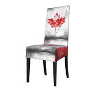 AEKGOHP Housses de chaise de salle à manger amovibles à imprimé rétro drapeau du Canada, douces, confortables, infroissables, pas de repassage nécessaire, extensibles, pour la plupart des chaises sans