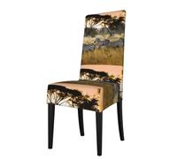 AEKGOHP Housses de chaise de salle à manger amovibles avec imprimé zèbre africain, douces, confortables, infroissables, pas de repassage nécessaire, extensibles, pour la plupart des chaises sans