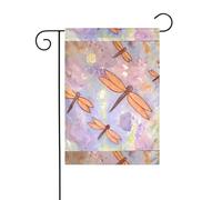 AEKGOHP Impression libellule peinte à la main - Mât de drapeau extérieur - Décoration de cour - Double face - 30,5 x 45,7 cm