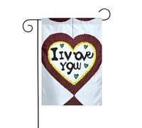 AEKGOHP Impression Love Confessions - Mât de drapeau de jardin - Décoration extérieure - Double face - 30,5 x 45,7 cm
