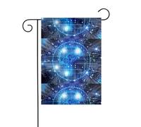 AEKGOHP Intelligence artificielle - Imprimé cerveau - Mât de drapeau de jardin - Décoration extérieure - Double face - 30,5 x 45,7 cm