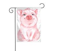 AEKGOHP Joli mât de drapeau de jardin imprimé cochon rose double face 30,5 x 45,7 cm