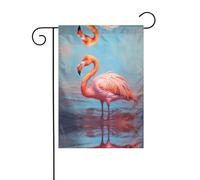 AEKGOHP Joli mât de drapeau de jardin imprimé flamant rose double face 30,5 x 45,7 cm