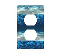 AEKGOHP Le panneau mural décoratif à double prise imprimé océan bleu est durable et adapté aux accessoires d'interrupteur de 11,4 x 7 cm