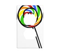 AEKGOHP Lollipop Prints Panneau mural décoratif à double prise durable et adapté aux accessoires d'interrupteur 11,4 x 7 cm