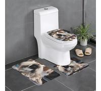 AEKGOHP Lot de 3 tapis de sol antidérapants pour salle de bain Motif chien Pékinois