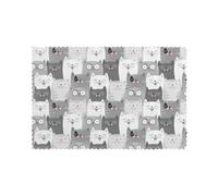 AEKGOHP Lot de 6 sets de table imprimés mignons et drôles de chats gris pour table de salle à manger, 30,5 x 45,7 cm, résistants à la chaleur pour hôtels, maisons et banquets