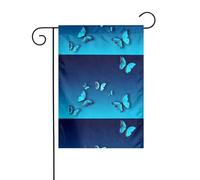AEKGOHP Magnifique drapeau de jardin imprimé papillon bleu double face 30,5 x 45,7 cm
