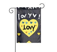 AEKGOHP Mât de drapeau de jardin avec inscription « Love you with all my heart » double face 30,5 x 45,7 cm