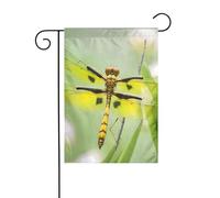 AEKGOHP Mât de drapeau de jardin imprimé libellule jaune double face 30,5 x 45,7 cm