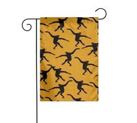 AEKGOHP Mât de drapeau de jardin imprimé singe Gibbon noir double face 30,5 x 45,7 cm