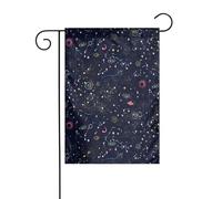 AEKGOHP Mât de drapeau en forme de constellation avec motifs galaxies - Décoration de cour extérieure - Double face - 30,5 x 45,7 cm
