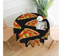 AEKGOHP Nappe décorative ronde de 152,4 cm avec imprimé pizza savoureuse, imperméable, lavable et réutilisable pour salle à manger, café, pique-nique, mariage, fête