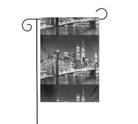 AEKGOHP New York Prints Mât de drapeau de jardin extérieur décoration double face 30,5 x 45,7 cm