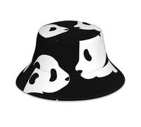 AEKGOHP Panda Chapeau bob réfléchissant imprimé animal léger, respirant, pliable pour homme et femme, noir